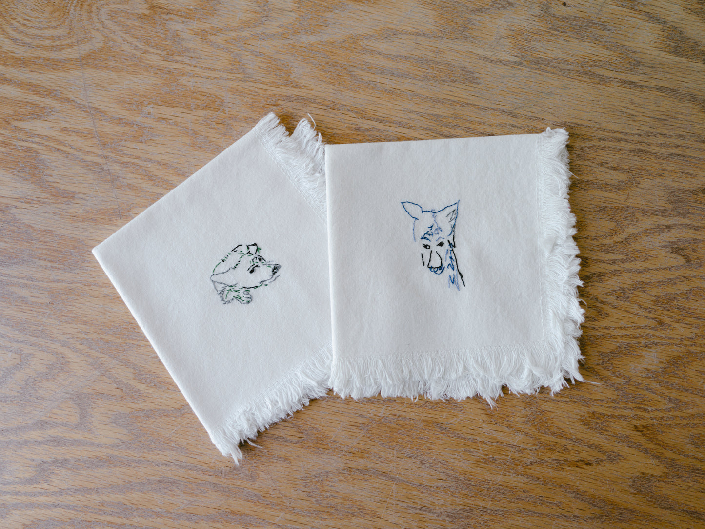 Dog Embroidery Napkins