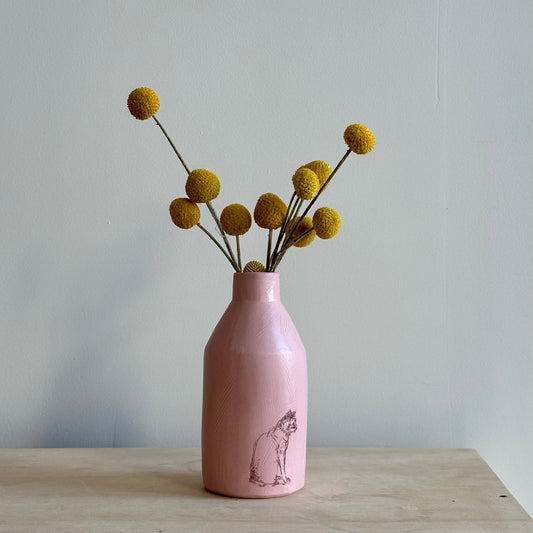 Pink Cat Vase
