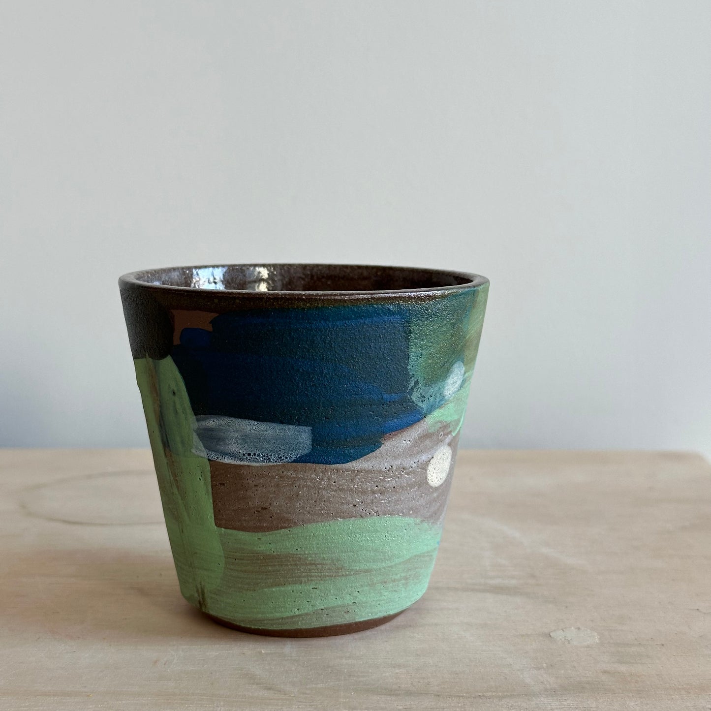 Grey/Teal Painted Cup