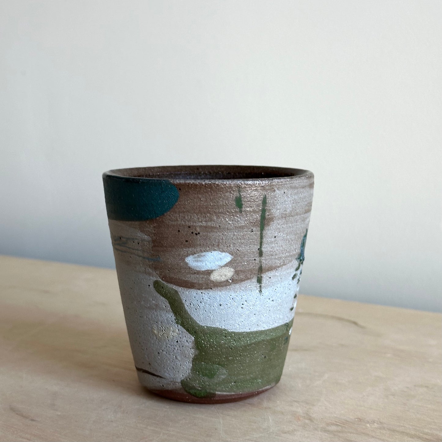 Grey/Green Painted Cup